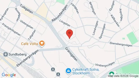 Lägenheter att hyra i Solna - kort over placeringen
