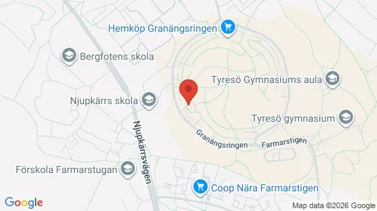 Lägenheter att hyra i Tyresö - kort over placeringen