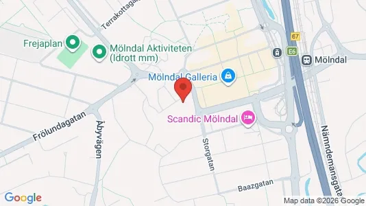 Lägenheter att hyra i Mölndal - kort over placeringen