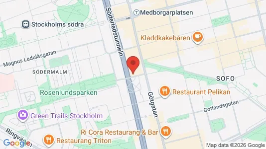 Lägenheter att hyra i Södermalm - kort over placeringen