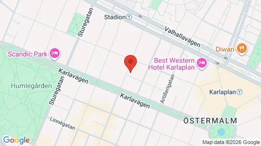 Lägenheter att hyra i Östermalm - kort over placeringen