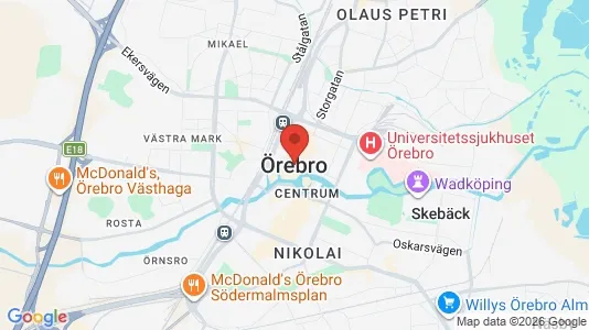 Lägenheter att hyra i Örebro - kort over placeringen