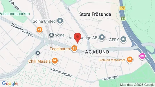 Lägenheter att hyra i Solna - kort over placeringen