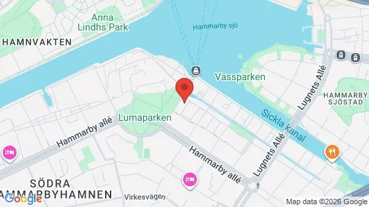 Lägenheter att hyra i Hammarbyhamnen - kort over placeringen