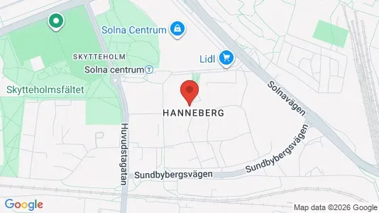 Lägenheter att hyra i Solna - kort over placeringen
