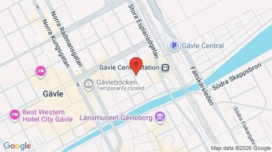 Lägenheter att hyra i Gävle - kort over placeringen