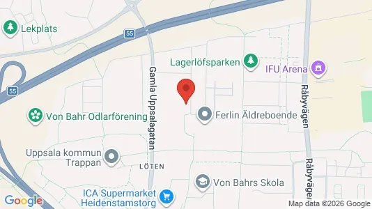 Lägenheter att hyra i Uppsala - kort over placeringen