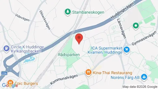 Lägenheter att hyra i Huddinge - kort over placeringen