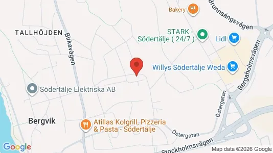 Lägenheter att hyra i Södertälje - kort over placeringen
