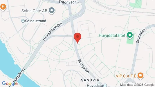 Lägenheter att hyra i Solna - kort over placeringen