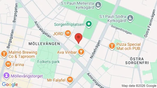 Lägenheter att hyra i Malmö Centrum - kort over placeringen