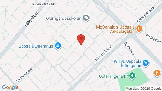 Lägenheter att hyra i Uppsala - kort over placeringen