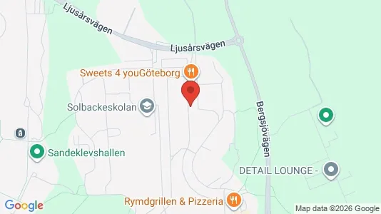 Lägenheter att hyra i Göteborg Östra - kort over placeringen