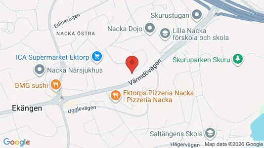 Lägenheter att hyra i Nacka - kort over placeringen
