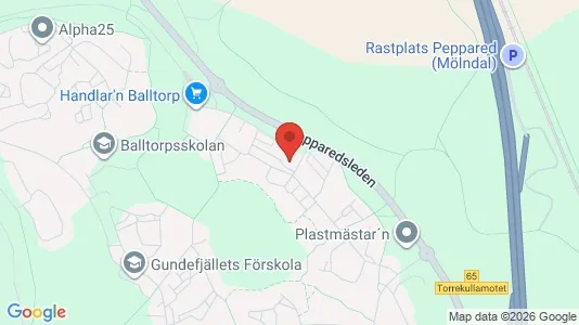 Lägenheter att hyra i Mölndal - kort over placeringen
