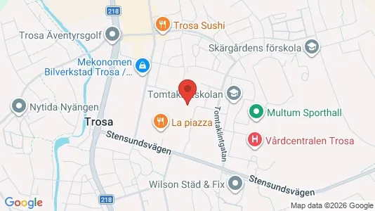 Lägenheter att hyra i Trosa - kort over placeringen