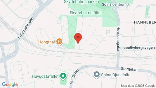 Lägenheter att hyra i Solna - kort over placeringen