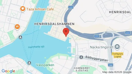 Lägenheter att hyra i Hammarbyhamnen - kort over placeringen