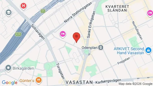 Lägenheter att hyra i Vasastan - kort over placeringen
