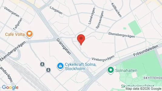 Lägenheter att hyra i Solna - kort over placeringen