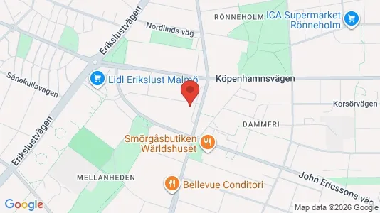Lägenheter att hyra i Malmö Centrum - kort over placeringen
