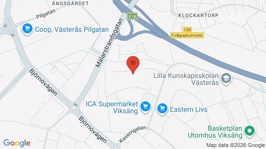 Lägenheter att hyra i Västerås - kort over placeringen