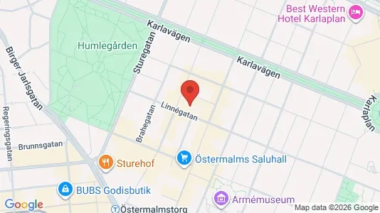 Lägenheter att hyra i Östermalm - kort over placeringen