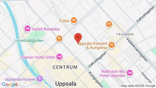 Lägenheter att hyra i Uppsala - kort over placeringen