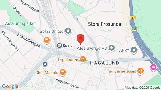 Lägenheter att hyra i Solna - kort over placeringen