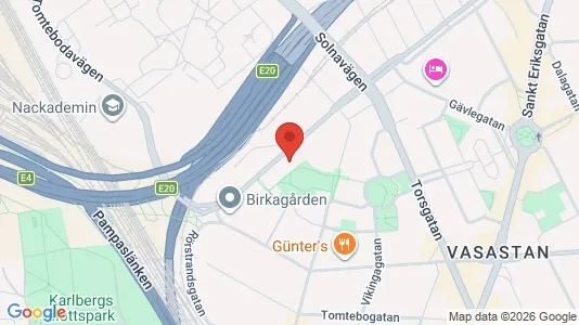 Lägenheter att hyra i Vasastan - kort over placeringen