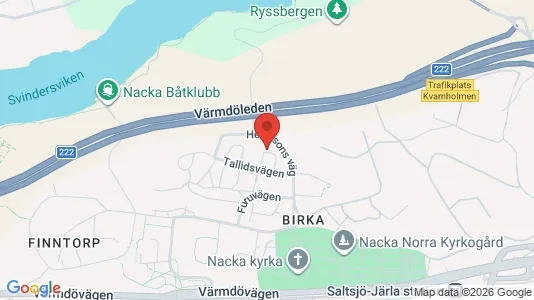 Lägenheter att hyra i Nacka - kort over placeringen