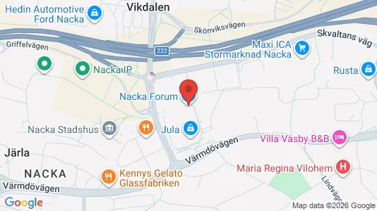 Lägenheter att hyra i Nacka - kort over placeringen