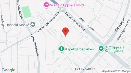 Lägenheter att hyra i Uppsala - kort over placeringen