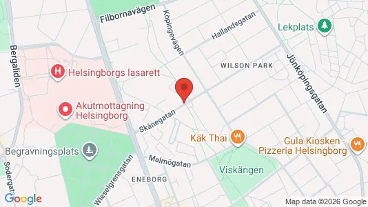 Lägenheter att hyra i Helsingborg - kort over placeringen